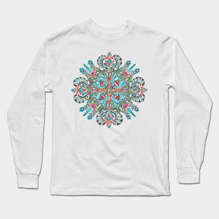 Flowery folk mandala Long Sleeve T-Shirt